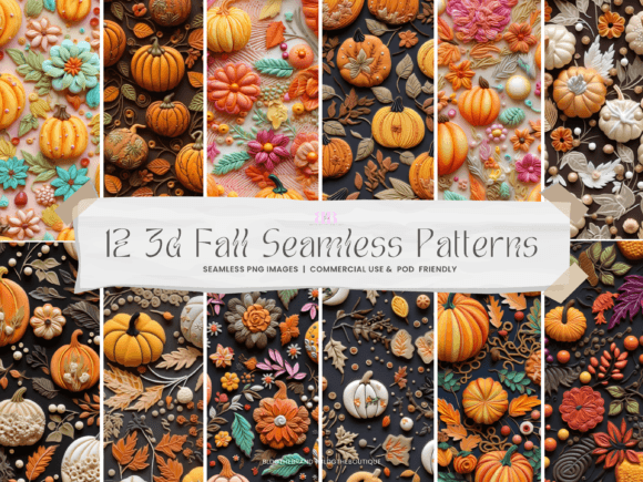 3D Clay Fall Pumpkin Seamless Patterns: A Designer's Guide