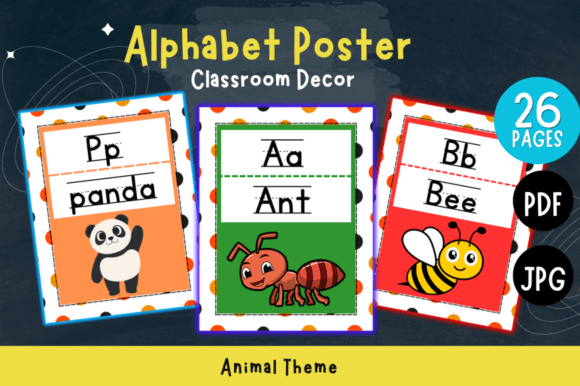 Alphabet Poster - Animal Theme ABC Decor: A Designer's Visual Asset