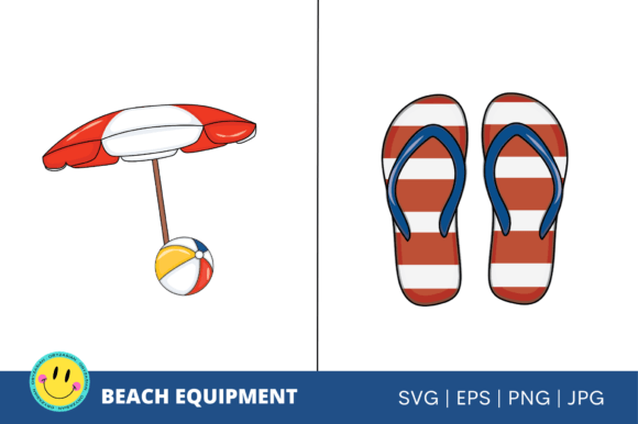 Beach Equipment Vectors: PNG, SVG for Creative Design