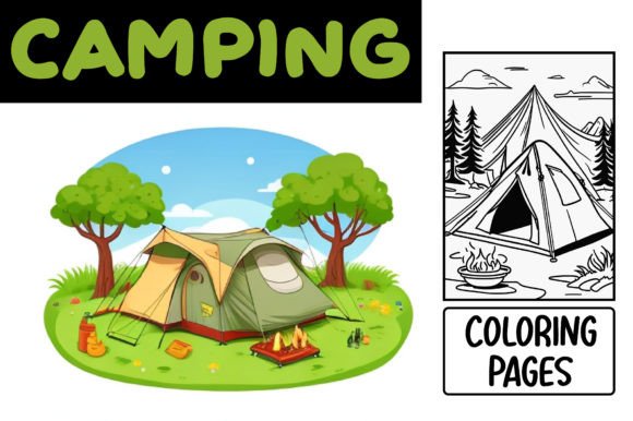 Camping Summer Time Coloring Pages: A Design Asset for Relaxation