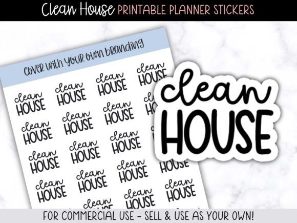 Clean House Script Planner Stickers: A Design Asset