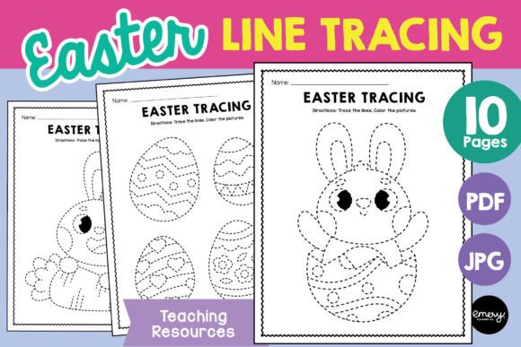 Easter Line Tracing Coloring | No-Prep Creative Assets