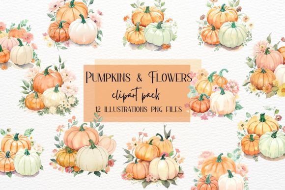 Elevate Autumn Designs with Boho Watercolor Pumpkins