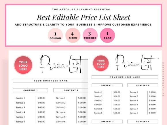 Elevate Your Brand with Editable Price List Templates