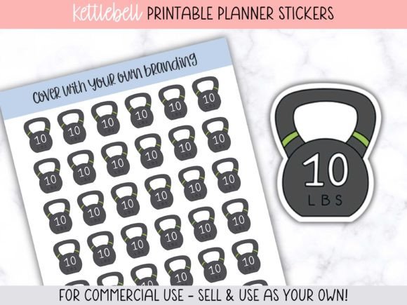 Elevate Your Brand with Kettlebell Workout Planner Stickers