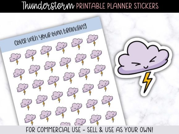 Elevate Your Creative Projects with Thunderstorm Planner Stickers