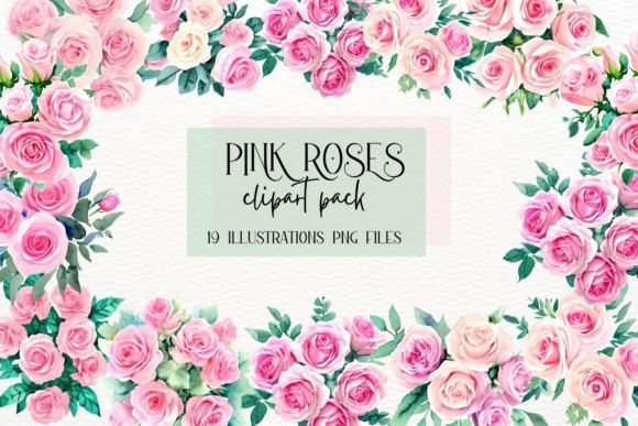 Elevate Your Projects with Pink Watercolor Roses