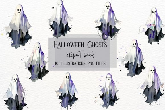 Elevate Your Seasonal Projects with Ghosts Halloween Watercolor
