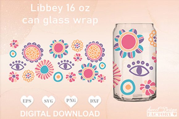 Evil Eye & Retro Floral SVG: Elevate Your Glassware Designs