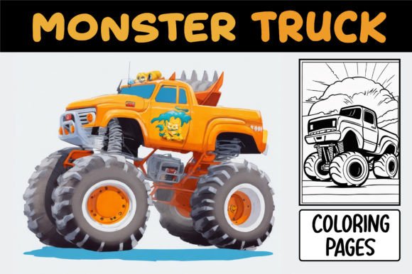 Monster Truck Coloring Pages for Dynamic Design Projects