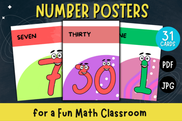 Number Posters for a Fun Math Classroom: A Design Asset