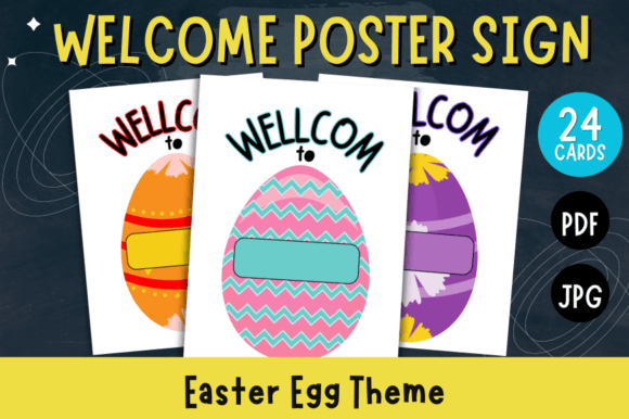 Welcome Poster Sign | Easter Egg Theme: A Festive Design Asset